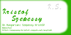 kristof szepessy business card