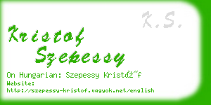 kristof szepessy business card